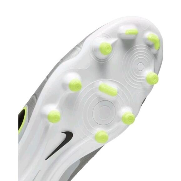 Nike Tiempo 10 Academy Fg/Mg Metallic Silver Black Volt Men\'s Size 9 DV4337-001